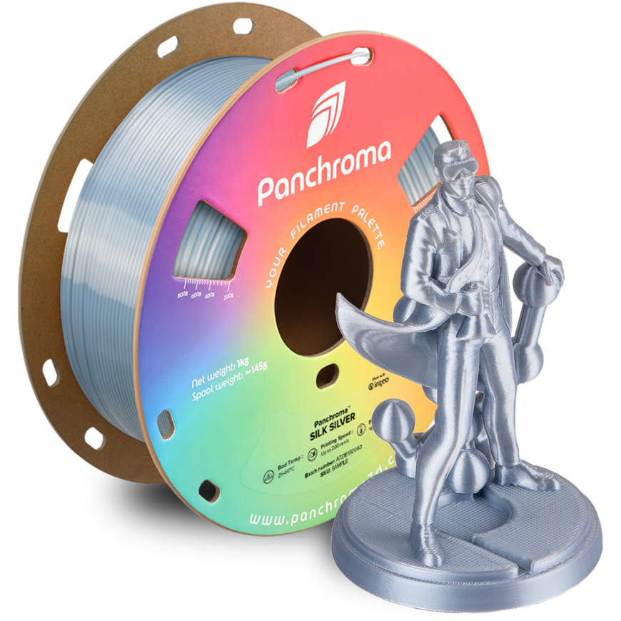 Polymaker Panchroma PLA Silk 1.75mm 1kg - Siidise Hõbedane