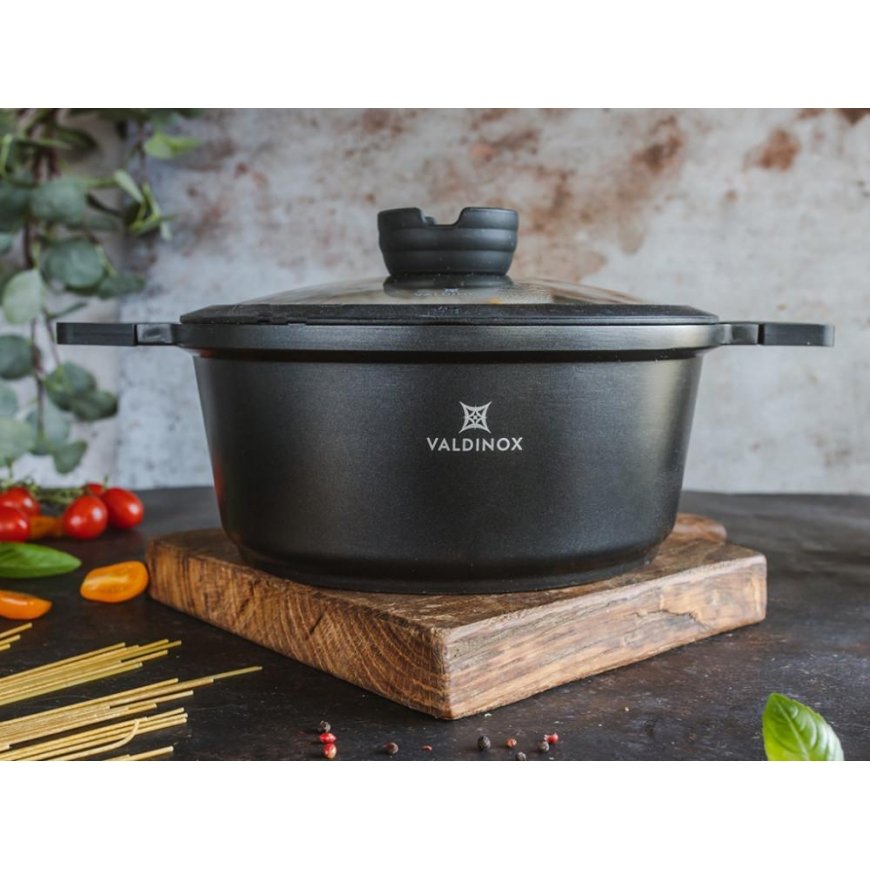 Valdinox Expert puodas 24 cm su dangčiu 4,5 l – 3