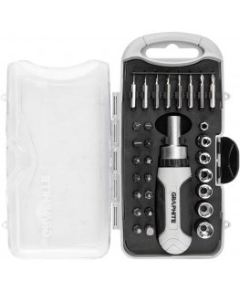 Graphite set of bits and precision bits with magnetic holder, 115 mm, 30 pcs.