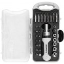 Graphite set of bits and precision bits with magnetic holder, 115 mm, 30 pcs. Graphite set of bits and precision bits with magnetic holder, 115 mm, 30 pcs.