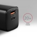 Axagon ACU-PQ20 wall charger QC3.0/AFC/FCP+ PD type-C 20 W - schwarz - USB Typ C