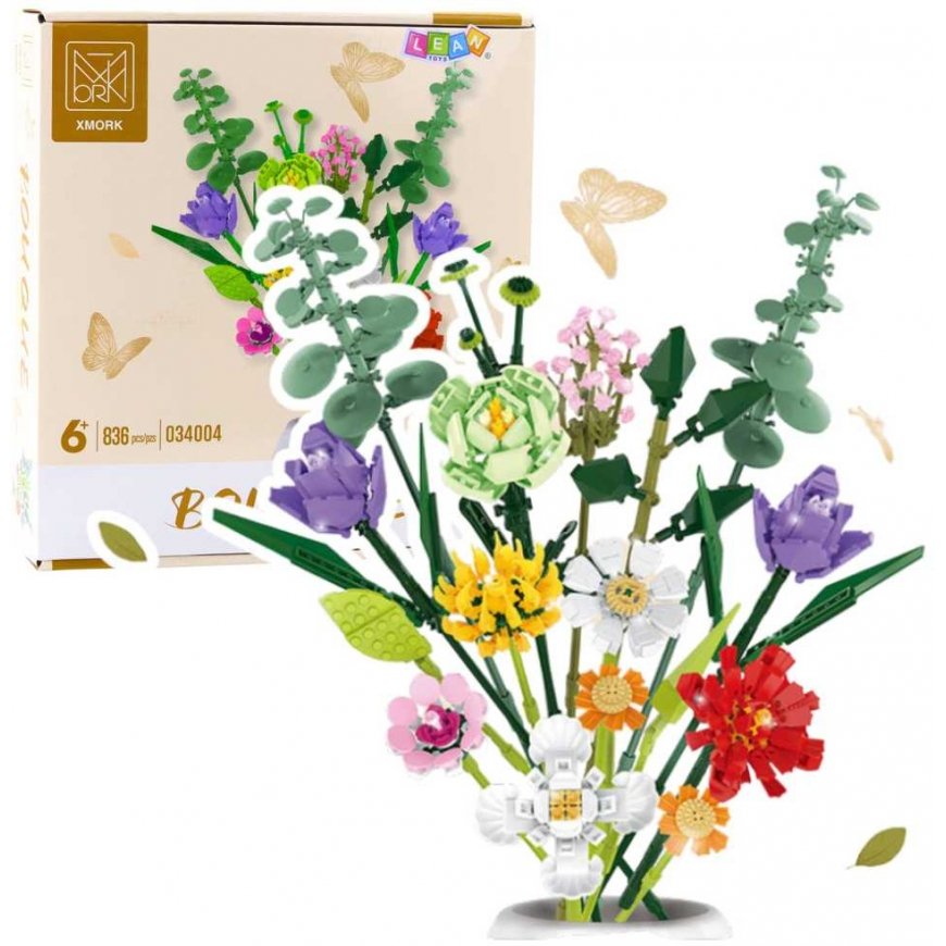 Lean Toys Constructor for Decorative Flower Bouquet, 836 pcs.