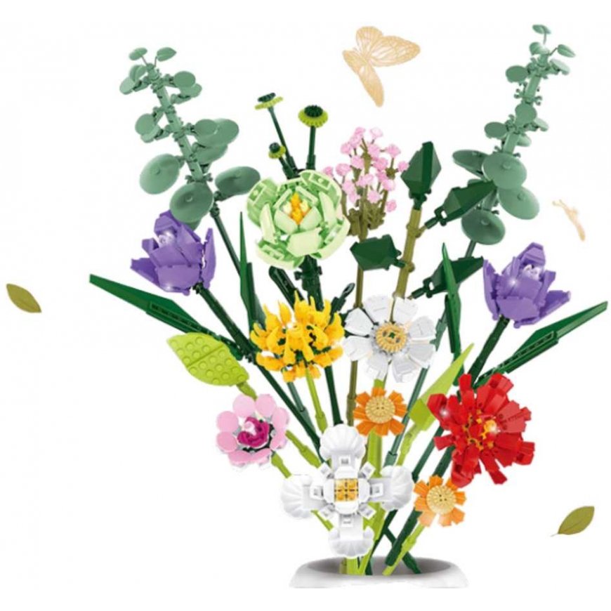Lean Toys Constructor for Decorative Flower Bouquet, 836 pcs. – 2