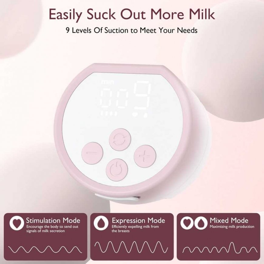 MOMCOZY DOUBLE PORTABLE WIRELESS BREAST PUMP S12 PRO, PINK – 2