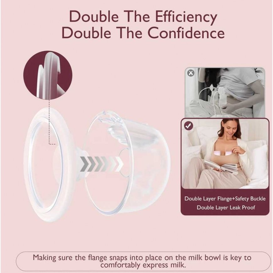 MOMCOZY DOUBLE PORTABLE WIRELESS BREAST PUMP S12 PRO, PINK – 5