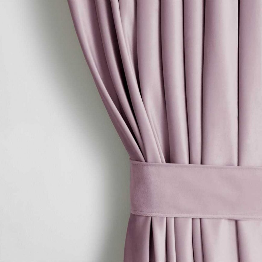 AmeliaHome Aizkari VELVET krāsā pūderrozā stilā