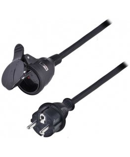 Solight prailginimo laidas - jungtis, 1 lizdas, 30m, 3 x 1,5mm2, guminis, juodas
