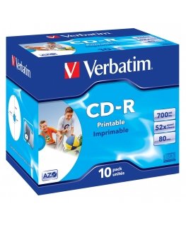 Verbatim CD-R AZO Wide Inkjet Printable 700 MB 52x 10 шт