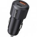 Auton laturi USAMS YT Sarja CC283 60W 1xUSB-A 1xUSB-C musta Auton laturi USAMS YT Sarja CC283 60W 1xUSB-A 1xUSB-C musta