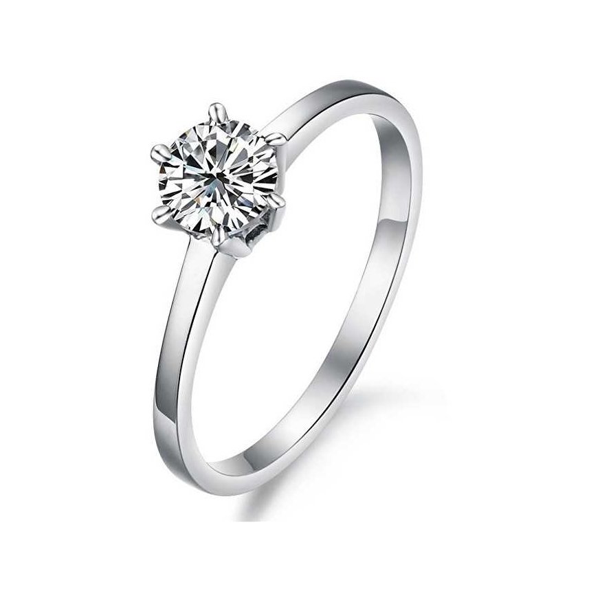 Stainless steel ring with crystal KRS-126