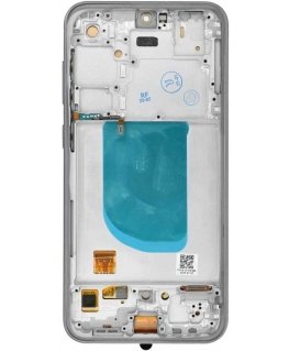 Zila LCD ekranas, skirtas „Samsung S23 FE“ kietajam OLED telefonui su rėmeliu.