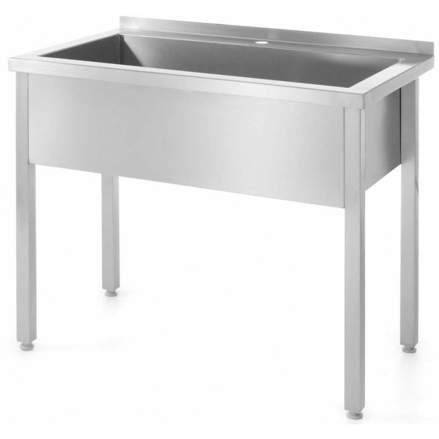 Table with a single compartment pool, welded stainless steel 60x60x85 cm - Hendi 813294