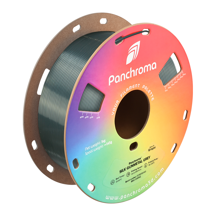 Polymaker Panchroma PLA Silk 1.75mm 1kg - Siidist Gunmetal Pilkas