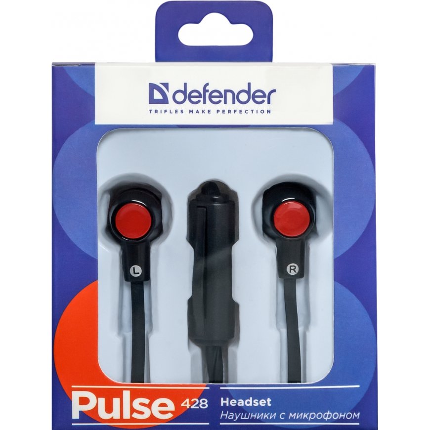 Defender Pulse-428 Headset Wired In-ear Black, Red – 3