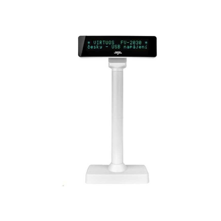 Virtuos Virtuos VFD klientide ekraan Virtuos FV-2030W 2x20 9mm, USB, valge – 4