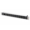 Digitus DN-95429 toitejaotuskomponent (PDU) 9 vahelduvvoolu kontakt 1U Digitus DN-95429 toitejaotuskomponent (PDU) 9 vahelduvvoolu kontakt 1U