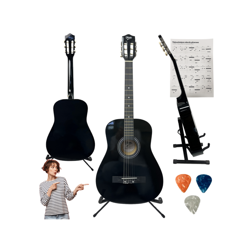 V-TONE BCG BK 4/4 black classical guitar for learning