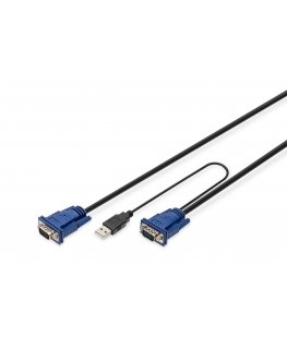 Digitus DS-19231 KVM-kaabel Must 1,8 m