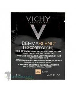 Vichy, DERMABLEND, Krāsu koriģējošs, šķidrais pamats, 35, San