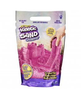 Kinetic Sand , 2lbs Crystal Pink Shimmering Play Sand (Packaging May Vary), Moldable Sensory Toys for Kids Ages 3 and up