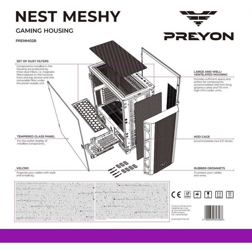 „Дырка PREYON Nest Mesha“ (PrENM02B) – 2
