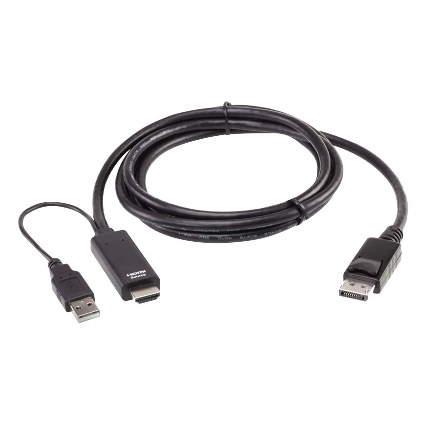 ATEN 2L-7D02HDP vaizdo kabelio adapteris 1,8 m HDMI + USB DisplayPort Juoda
