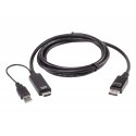 ATEN 2L-7D02HDP vaizdo kabelio adapteris 1,8 m HDMI + USB DisplayPort Juoda ATEN 2L-7D02HDP vaizdo kabelio adapteris 1,8 m HDMI + USB DisplayPort Juoda