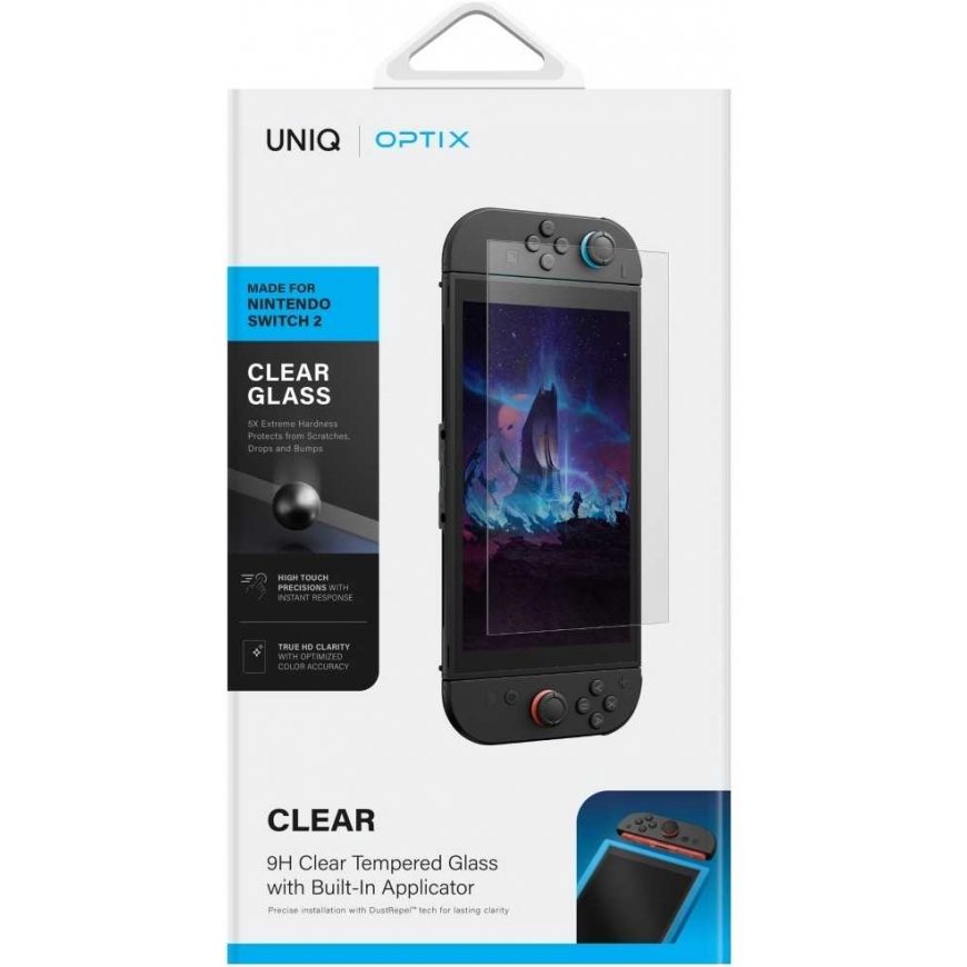 Apsauginis klaas UNIQ Optix Clear mõeldud Nintendo Switch 2-le – 3