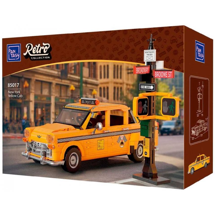 Construction blocks Pantasy Chassis Taxi Auto Yellow Cab 36.5 cm 1601 pieces