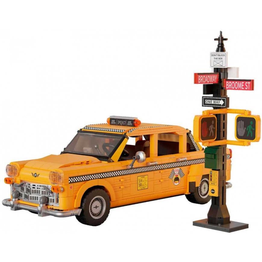 Construction blocks Pantasy Chassis Taxi Auto Yellow Cab 36.5 cm 1601 pieces – 2