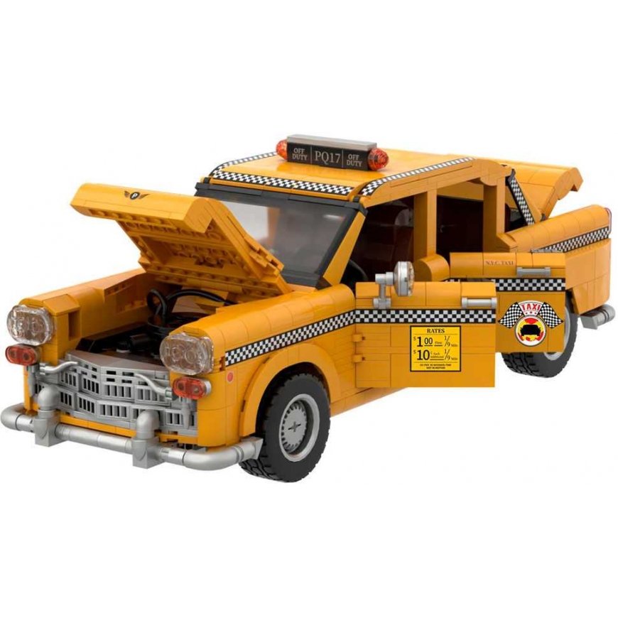 Construction blocks Pantasy Chassis Taxi Auto Yellow Cab 36.5 cm 1601 pieces – 4