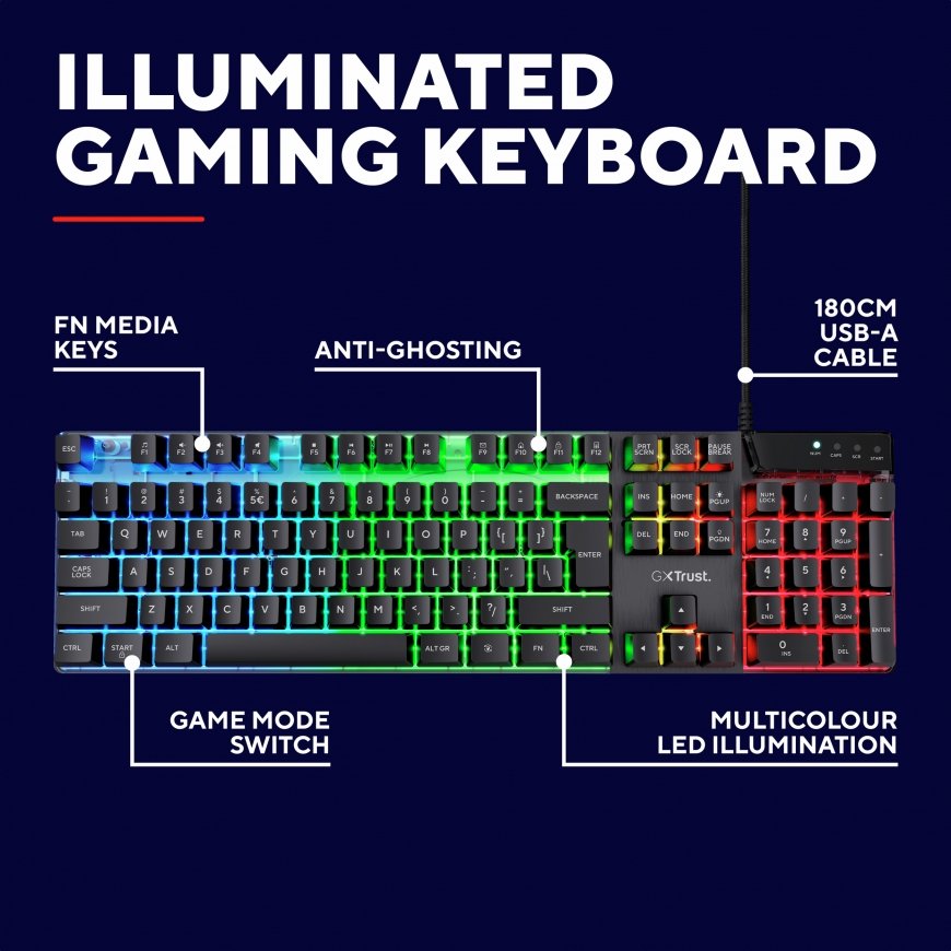 Trust GXT 835 Azor keyboard Gaming USB QWERTY Czech, Slovakian Black – 5