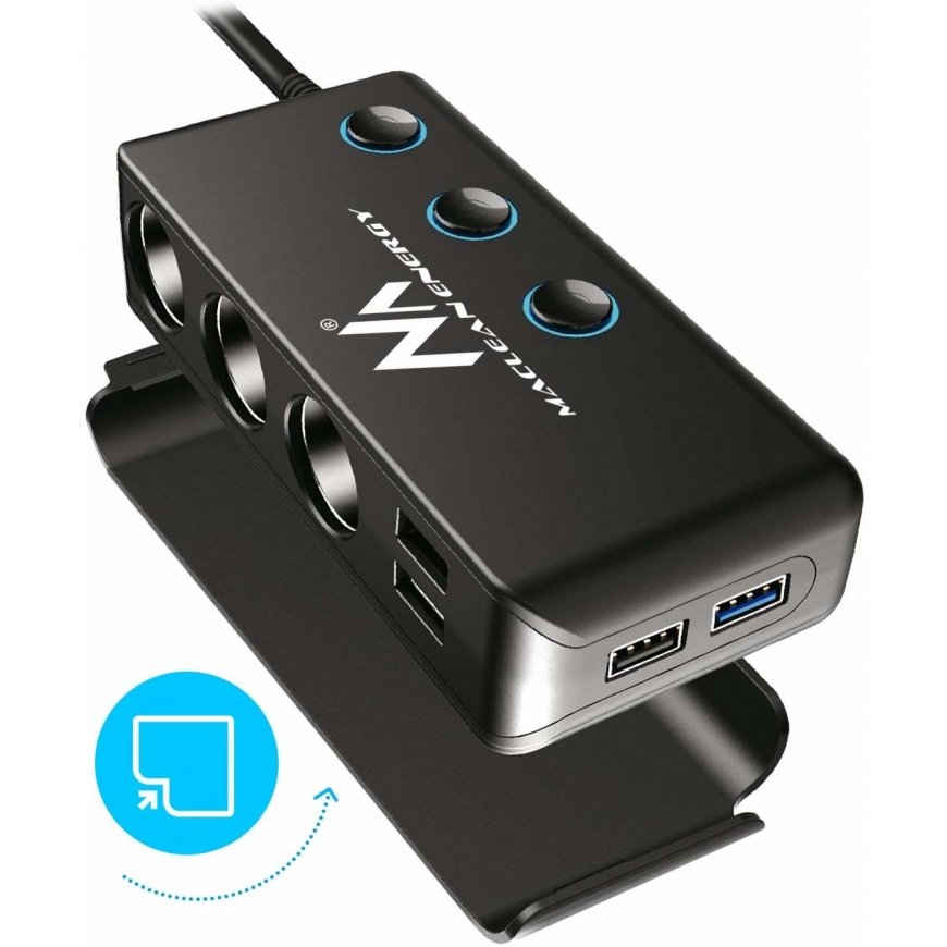 Maclean MCE218 mobile device charger Smartphone, Tablet Black Cigar lighter Fast charging Auto – 3
