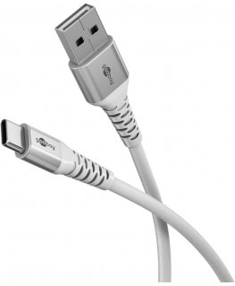 Goobay 74530 USB-kaapeli USB 2.0 1 m USB C USB A Valkoinen