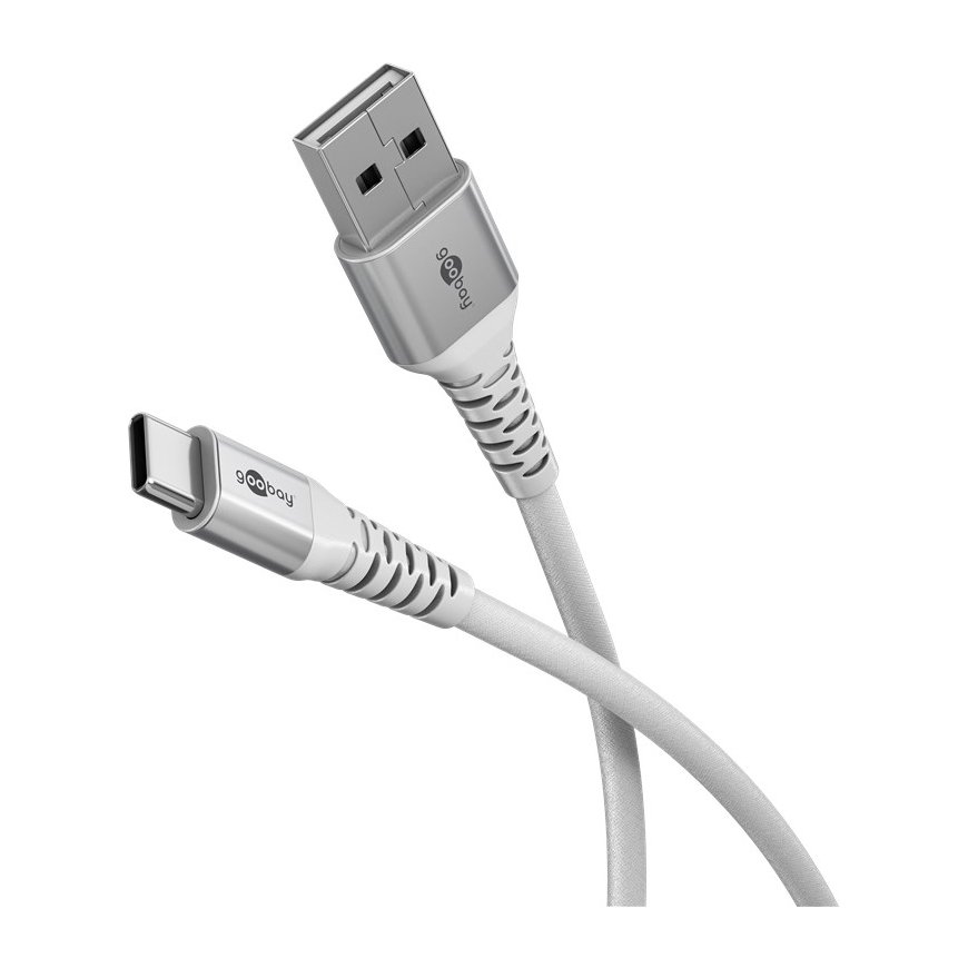 Goobay 74530 USB kabelis USB 2.0 1 m USB C USB A Balta