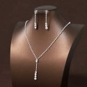 Elegant women's jewelry set with clear crystals (necklace, earrings) Elegant women's jewelry set with clear crystals (necklace, earrings)