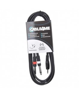 Jack CABLE4ME mini jack 3.5 mm stereo - 2 x mono jack 6.3 mm audio signal cable 6 m
