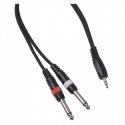Jack CABLE4ME mini jack 3.5 mm stereo - 2 x mono jack 6.3 mm audio signal cable 6 m Jack CABLE4ME mini jack 3.5 mm stereo - 2 x mono jack 6.3 mm audio signal cable 6 m