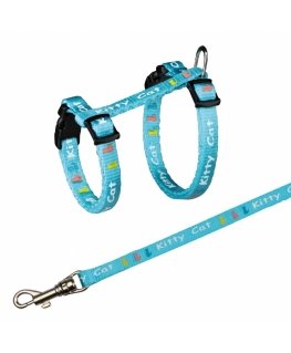 TRIXIE 4181 шлейка для собаки/кошки Синий Нейлон Кошка шлейка с лямкой на шее