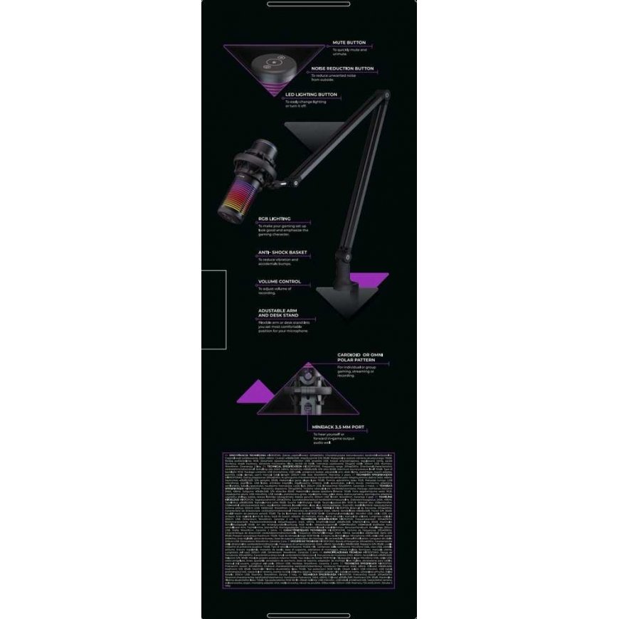 Mikrofonai „Preyon Osprey Screen RGB“ (POS43B) – 2