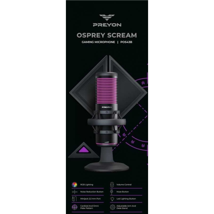 Mikrofonit „Preyon Osprey Screen RGB“ (POS43B) – 3