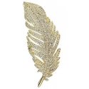 Troli Elegant gold-plated glittering brooch Feather Gold Troli Elegant gold-plated glittering brooch Feather Gold
