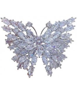 Troli Glittering Butterfly Brooch Silver