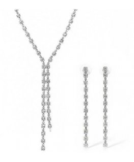 Troli Stunning jewelry set with clear crystals (pendant, earrings)