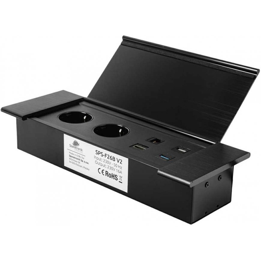 Spacetronik SPS-F26B V2 Openable Worktop Socket Holder – 3