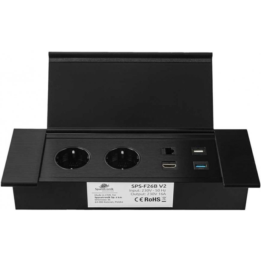 Spacetronik SPS-F26B V2 Openable Worktop Socket Holder – 4