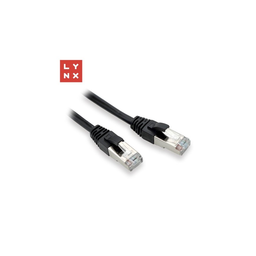 LYNX FTP патч-кабель Cat5e PVC, CCA, 0,1м, черный (упаковка содержит 10шт)