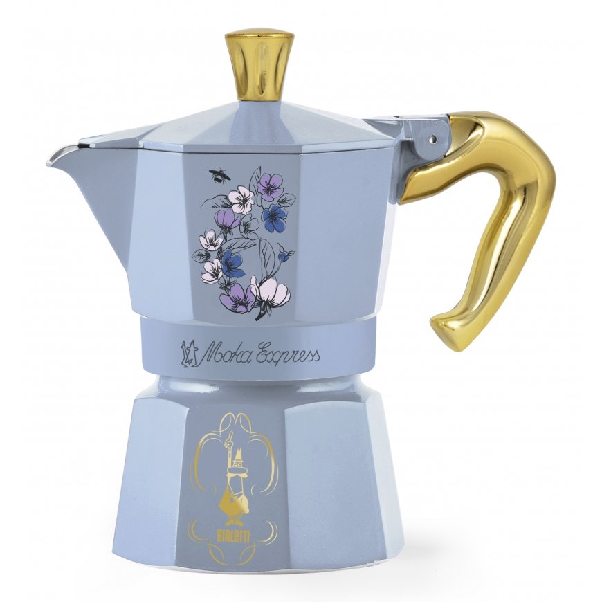 Bialetti Bridgerton Moka pot 0.13 L Blue, Gold