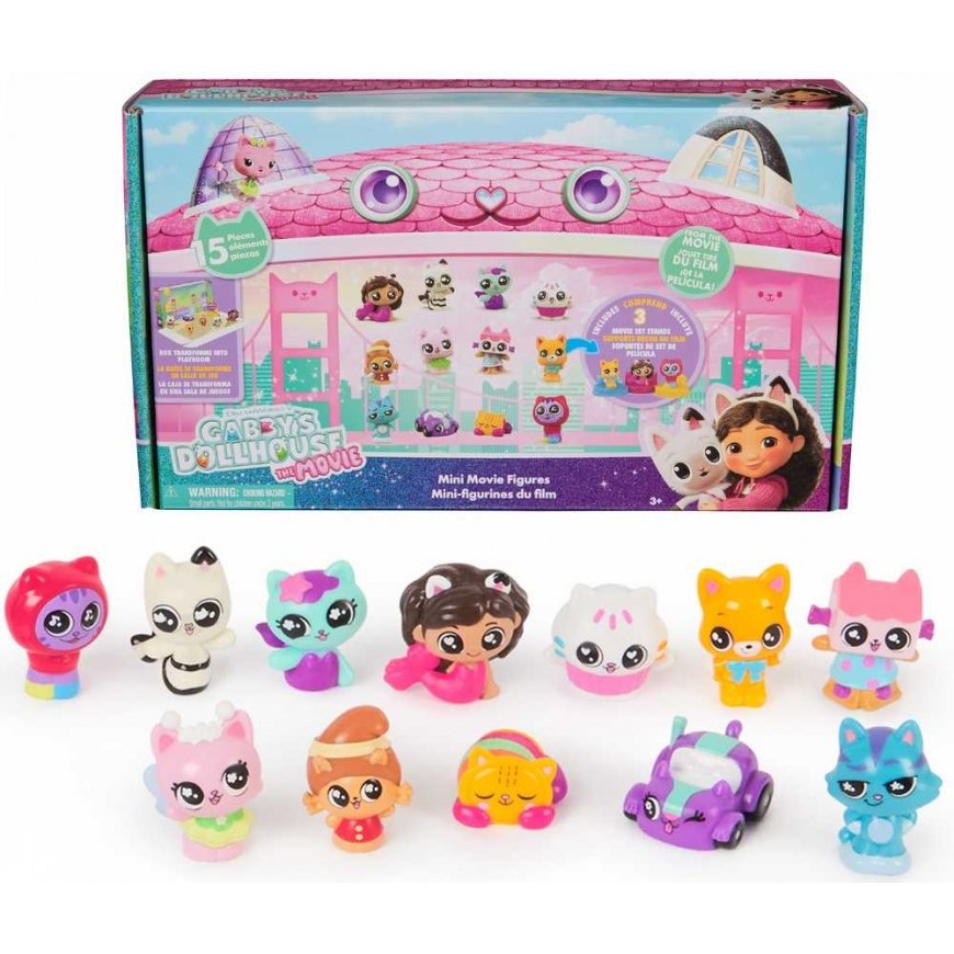Spin Master Gabby's Dollhouse Movie large set of 12 mini figures + 3 stands – 2