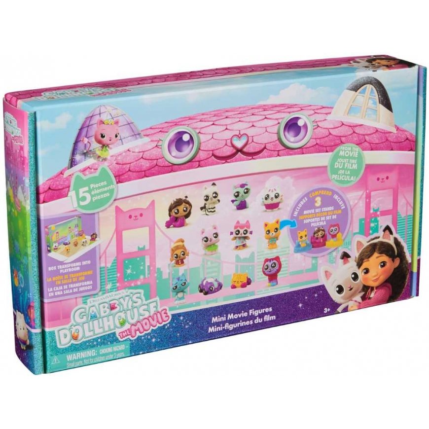 Spin Master Gabby's Dollhouse Movie large set of 12 mini figures + 3 stands – 4